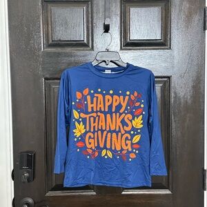 Monday’s Child Boys Blue Thanksgiving Shirt 10/12